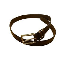 Polo Ralph Lauren Brown Leather Belt Size 38 Engraved Logo Made In Guatemala